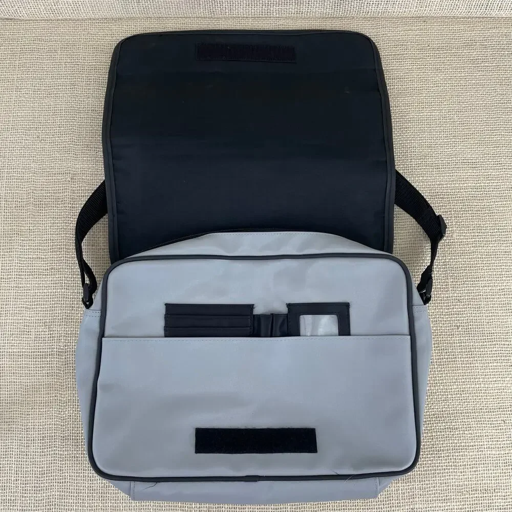Sport Tek Nylon Crossbody Messenger Transit Bag Vintage 90's y2k,‎ Gray Black